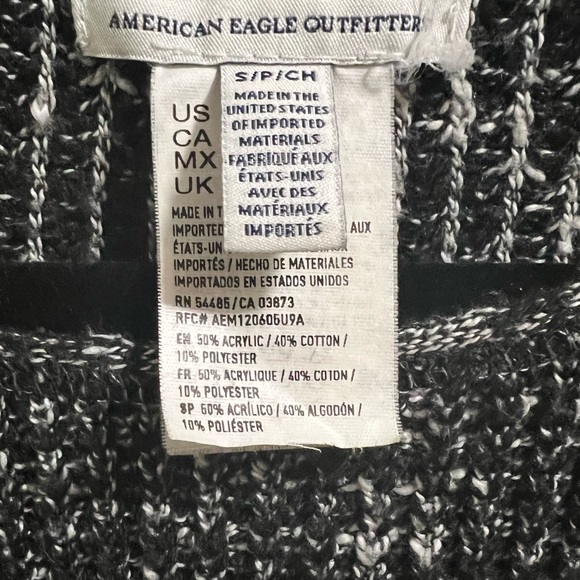 American Eagle Ladies S Black & White Side-Laced Sweater - Picture 12 of 16